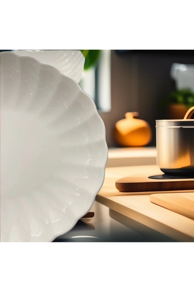 Kütahya Porcelain 1 Piece 27 cm Boneluz Cream Boat Plate Salad Plate