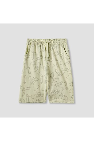 Juniors Game Print Shorts with Elasticated Drawstring