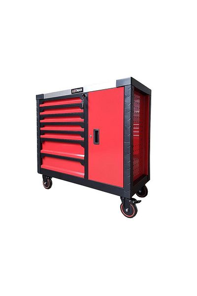 Euro Quip Mobile tool cabinet, equipped with 7 sliding drawers on ball bearings and 1 storage cabinet