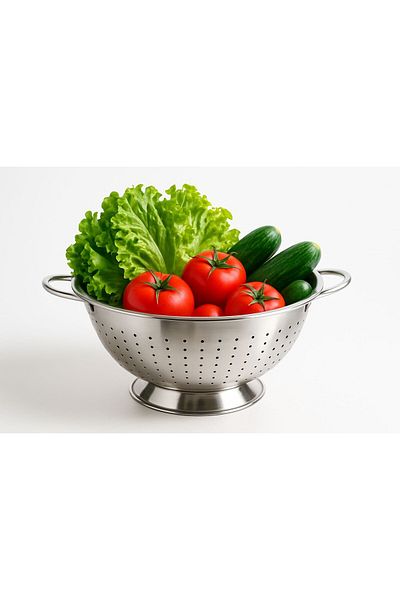 Qerhome Stainless Steel Pasta Strainer Inox 30 cm