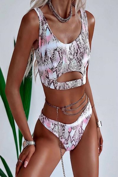 Fashiontayt Chain ​​Detail Bikini Set
