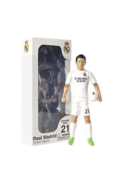 Banbo Toys Brahim Diaz figurine, Real Madrid, 20 cm, articulated with ball included, number 21