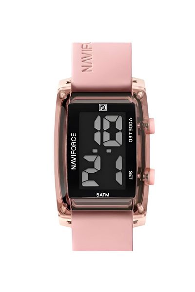 Naviforce Digital Sports Watch – 26mm LCD Display, Silicone Strap, 5ATM Waterproof, Date & Time Display