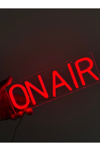 HM NEON LİGHT Onair yazılı neonled tabela