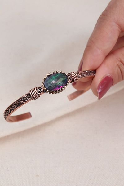 Süspüs Accessories Mystic Topaz Stone Copper Bracelet
