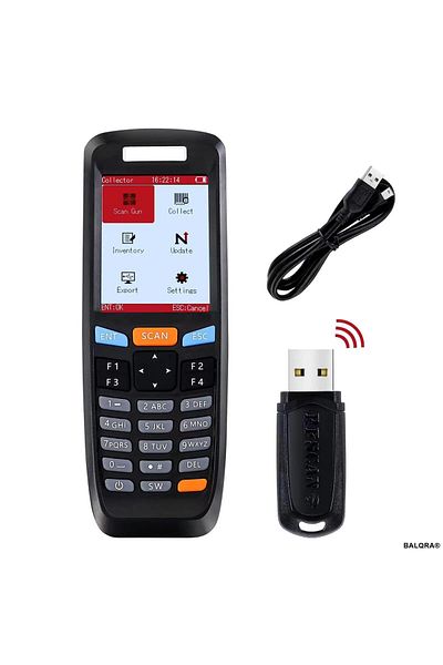 BALQRA BALQRA® Barcode Scanner, Wireless, Portable, 1D/2D/QR Code Reader HD Screen, 30 Hours Battery Life