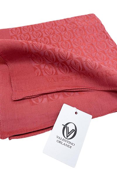 Valentino Orlandi Alia, eșarfă din lyocell jacquard - model de șah - 18 - roșu închis