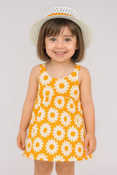 Soft kids Girl's Heart Printed Bow Summer Dress