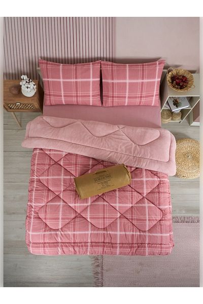 Sudemhome Double Double Sided Luxury Welsoft Elite Quilt Soft Fleece Quilt and Pillow Case Asian Gray