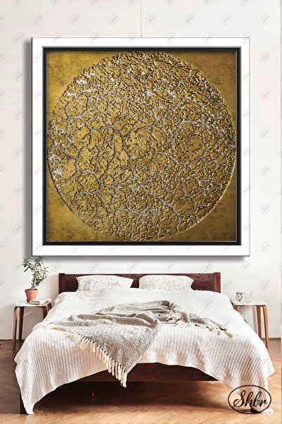 Single Square Canvas Wall Table Living Room Bedroom Kitchen Cafe Office Gold Geometric Patterns