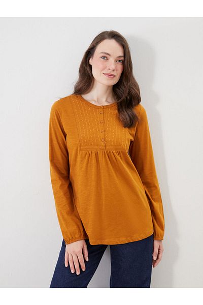 LC Waikiki Grace Sari Crew Neck Embroidered Blouse