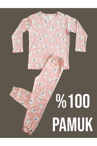 çamaşır bahçesi kendinize iyi bakın Long Sleeve Patterned Children's Pajama Set # Printedchildpyjamasuit # Laundry Garden # Starpatternpajamas