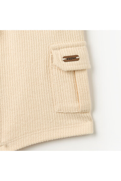 giggles Textured Shorts with Drawstring Closure and Pockets