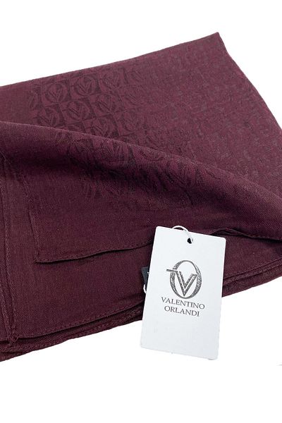 Valentino Orlandi Alia, Κασκόλ Jacquard Lyocell - Μοτίβο σκακιέρας - 06 - Claret Red