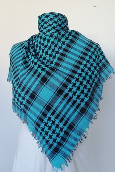 Belifanti Collection Βαμβακερό Puşi Turquoise Αυθεντικό Σάλι Kefiye μεγάλο μέγεθος