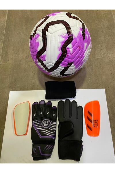 unes 5 قفازات حارس مرمى كرة القدم بدون نجوم ومجموعة مصدات القدم مع هدية مضخة
