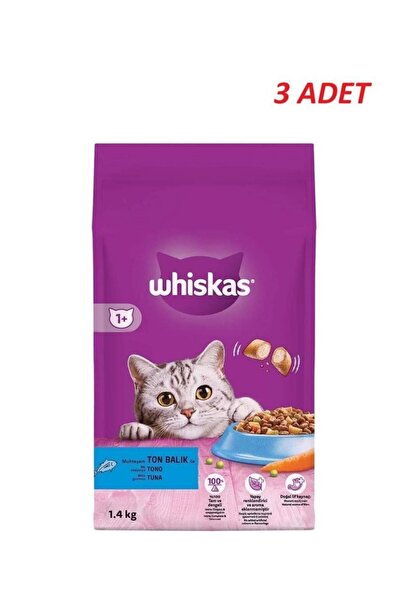 Whiskas Yetişkin Ton Balıklı Kedi Maması 1.4 Kg*3 Adet