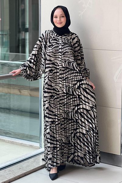 Mahal Pleated Shirt Dress