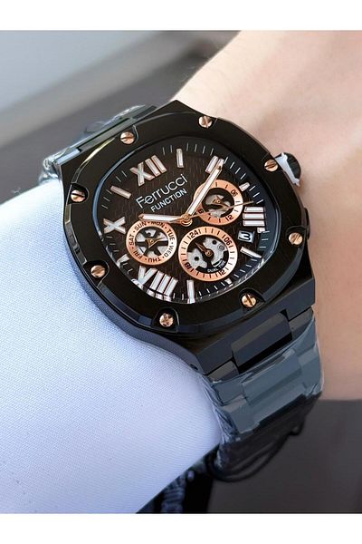 Ferrucci Men's Functions Active Metal Cord Wrist Watch