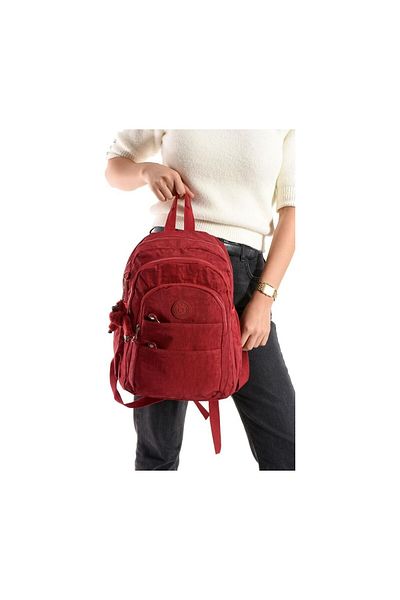 Relaxion Rky Serenity Relaxion Waterproof Crinkle Fabric Large Internal Volume Multi-Compartment Daily Claret Red