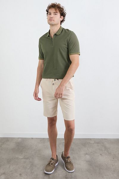 Fulla Moda Σορτς με λινό look με δεμένη μέση