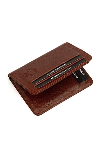 Newish Polo Men's Genuine Leather Wallet and Card Holder – New348 - Tan
