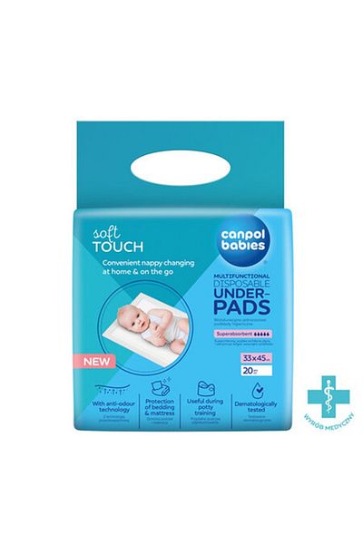Canpol babies Set 20 Aleze Igienice Pentru Schimbarea Copilului, 33x45 cm, Alb