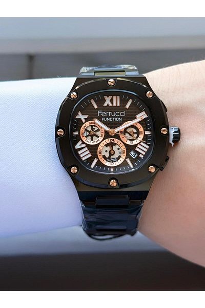 Ferrucci Men's Functions Active Metal Cord Wrist Watch