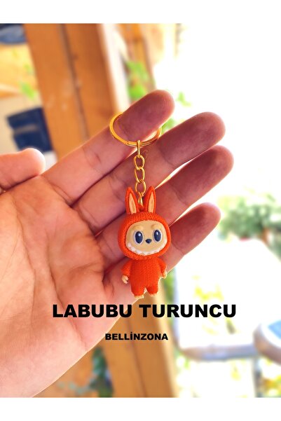 Bellinzona Breloc portocaliu LABUBU pentru geantă, mini, drăguț