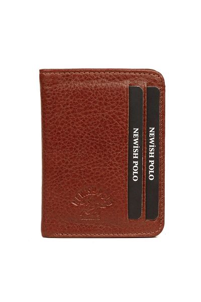 Newish Polo Men's Genuine Leather Wallet and Card Holder – New348 - Tan