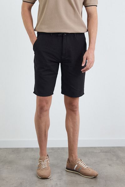 Fulla Moda Σορτς με λινό look με δεμένη μέση