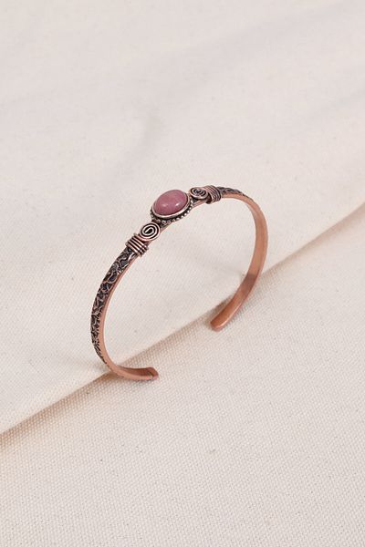 Süspüs Accessories Rodonite Stone Oval Copper Bracelet