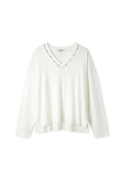 İpekyol Metal aksesuarlı cutout triko