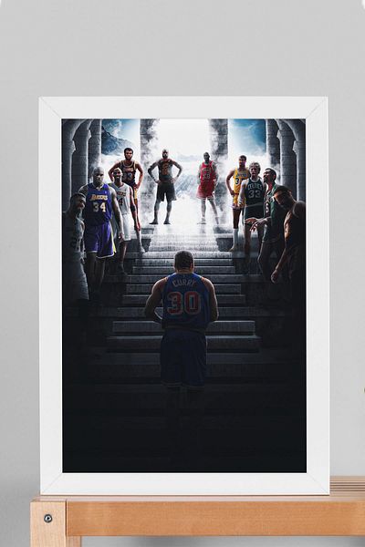 Saturn Pictură înrămată de Stephen Curry - Pictură poster NBA de baschet