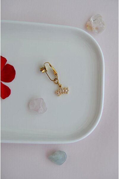 Sacce Scarves&Accessories Deliksiz Göbek Piercingi Taç Model Prenses Tacı Charmlı Mıknatıslı Göbek Piercingi