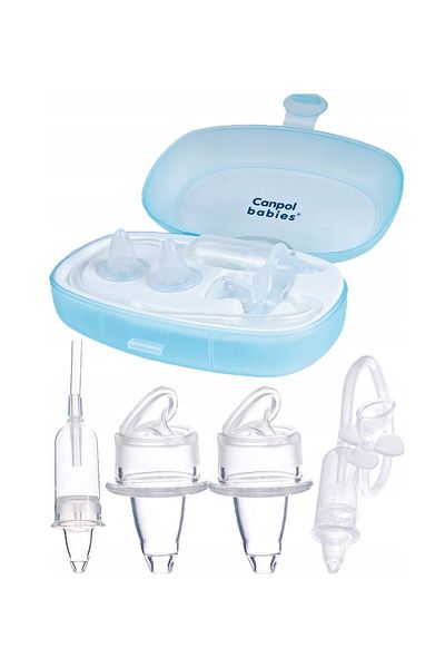 Canpol babies Aspirator nazal cu suctiune bucala 5/119, cu doua rezerve si cutie de depozitare incluse