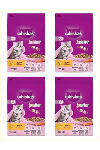 Whiskas Tavuklu Yavru Kuru Kedi Maması 300 Gr*4 Adet