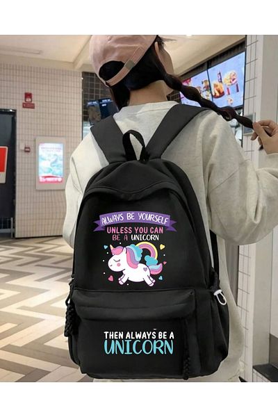 Touz Moda Unicorn Printed School, Dershane, Course Backpack