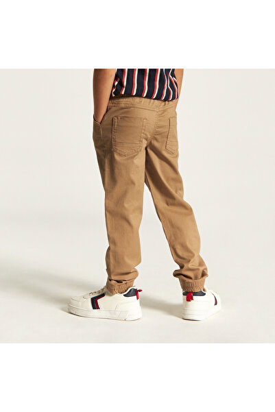 Juniors Solid Mid-Rise Jog Pants with Pockets and Drawstring Closure