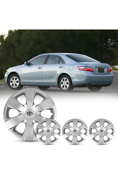 AGC 16" Hubcaps for Toyota Camry 2008 – Durable Snap-On Wheel Covers Set of 4 – Silver Finish - 911