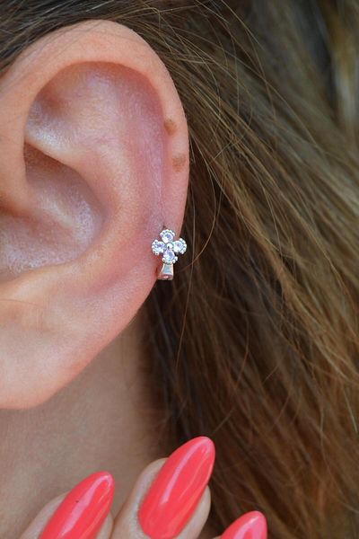 Sacce Scarves&Accessories Soft Pink Floral Tragus Piercing – Ring Model, 6 mm