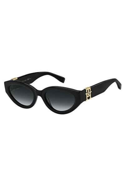 Tommy Hilfiger Women's Black-Smoked Organic Gradient (Uv) Glass Cellulose Acetate (Cellophane) Closed Frame Curved Classic g