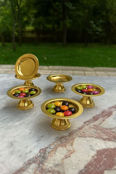 ada home elegant Set of 6 Decorative Gold Coffee Side Presentation Holder Macaron Holder