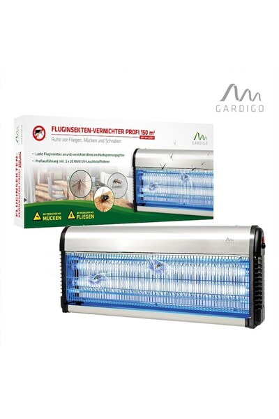 Gardigo Aparat UV Anti Tantari, Insecte, 150 mp, 2xTub UVA, Retea de inalta tensiune 2500V - Pentru Terase,