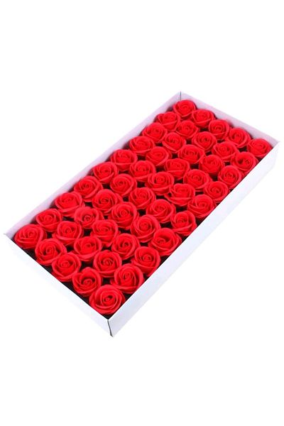 Rose Set trandafiri sapun parfumati, cutie 50 buc, rosu