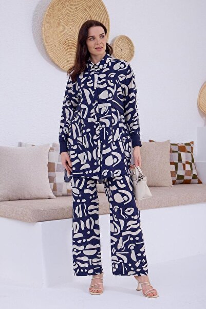 Moodbasic Desenli Takım Mb24.652 - Lacivert