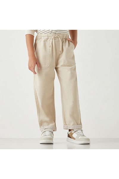 ELIGO Solid Pants with Drawstring Closure and Pockets