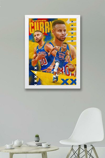 Saturn Pictură înrămată de Stephen Curry - Poster NBA Golden State Warriors