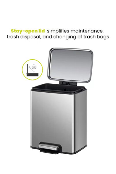 EKO MADISON 20L Stainless Steel Pedal Bin – Soft-Close Lid, Fingerprint-Resistant, Modern Trash Can