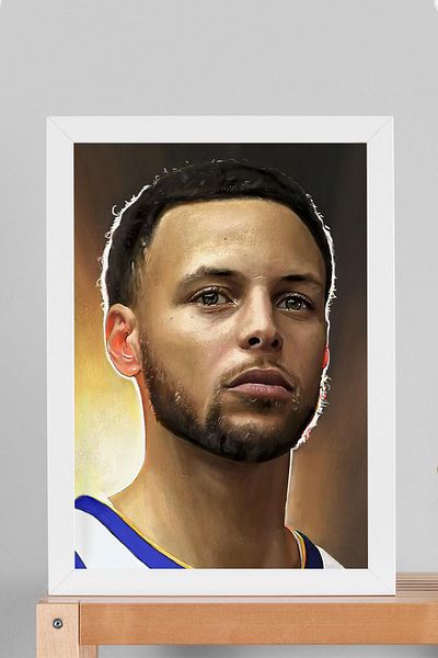 Saturn Pictură înrămată de Stephen Curry - Pictură poster NBA de baschet